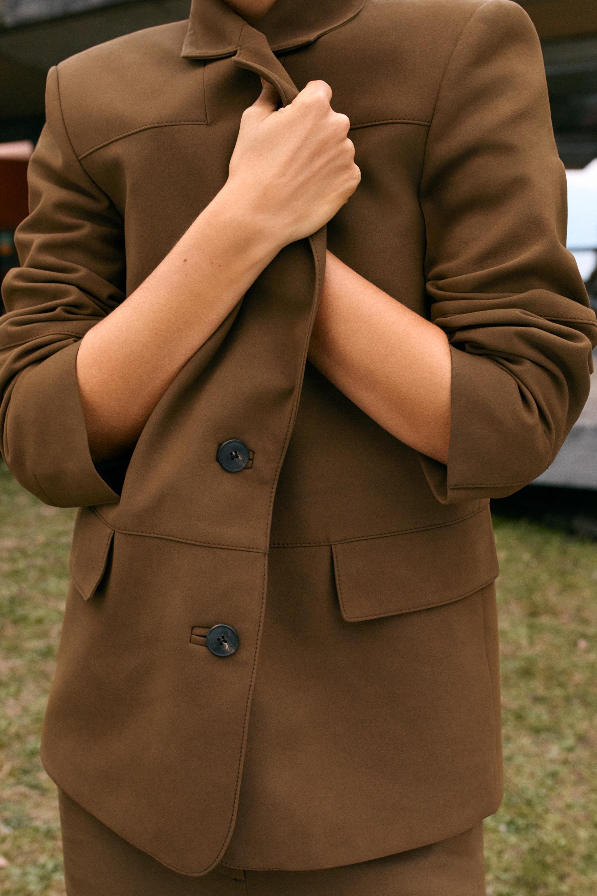 男性に人気！ スエード風ストレートブレザー - 日本 / Japan ZARA | ブラウン ジャケット・アウター