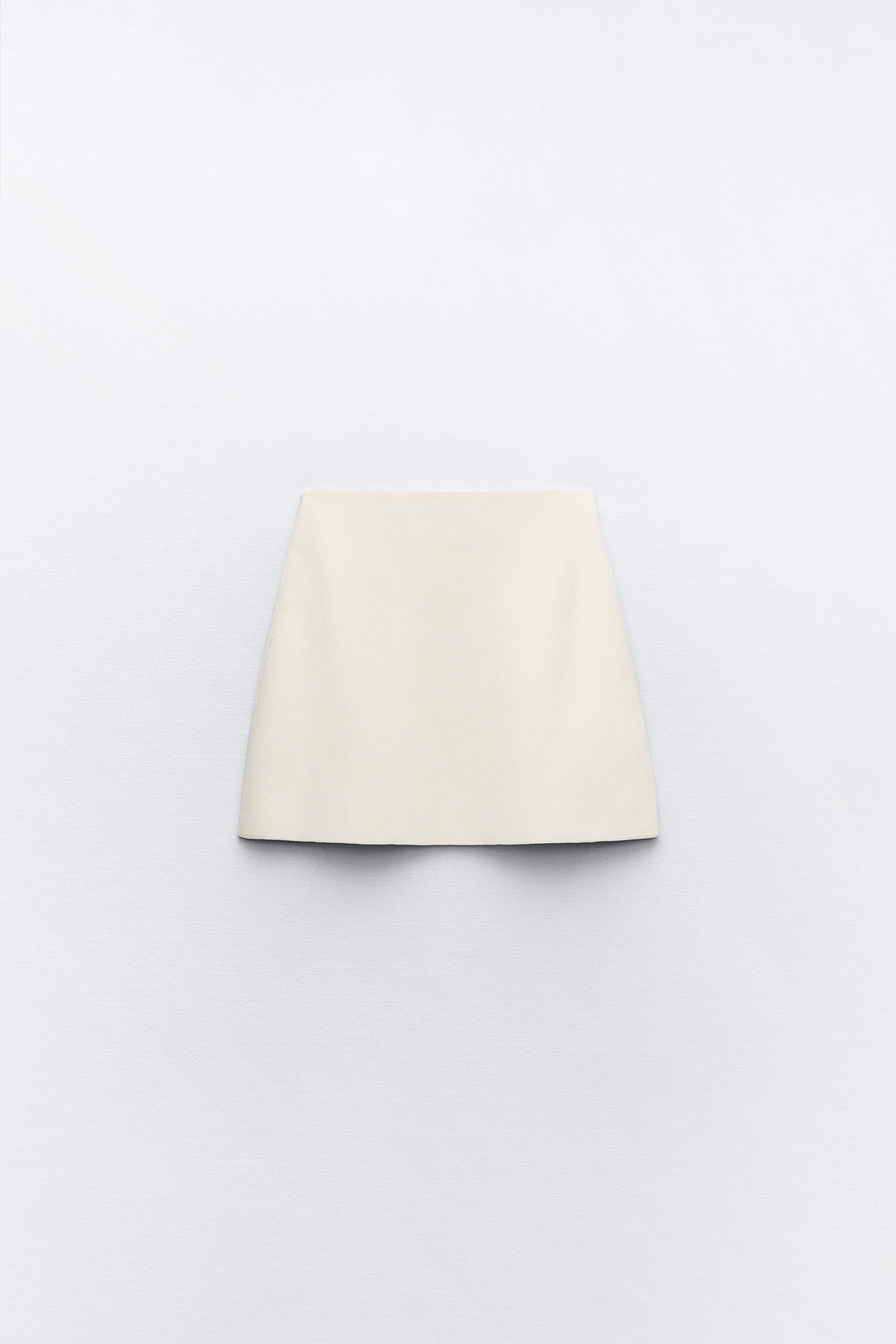 White asymmetrical outlet skirt zara