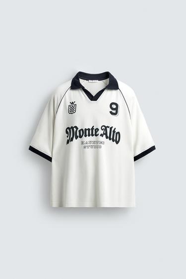 RETRO FOOTBALL PRINT POLO SHIRT - White by Zara - Image 7