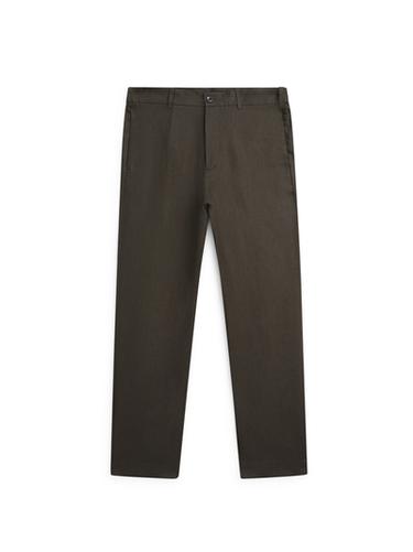 Zara Tapered fit linen trousers - Green