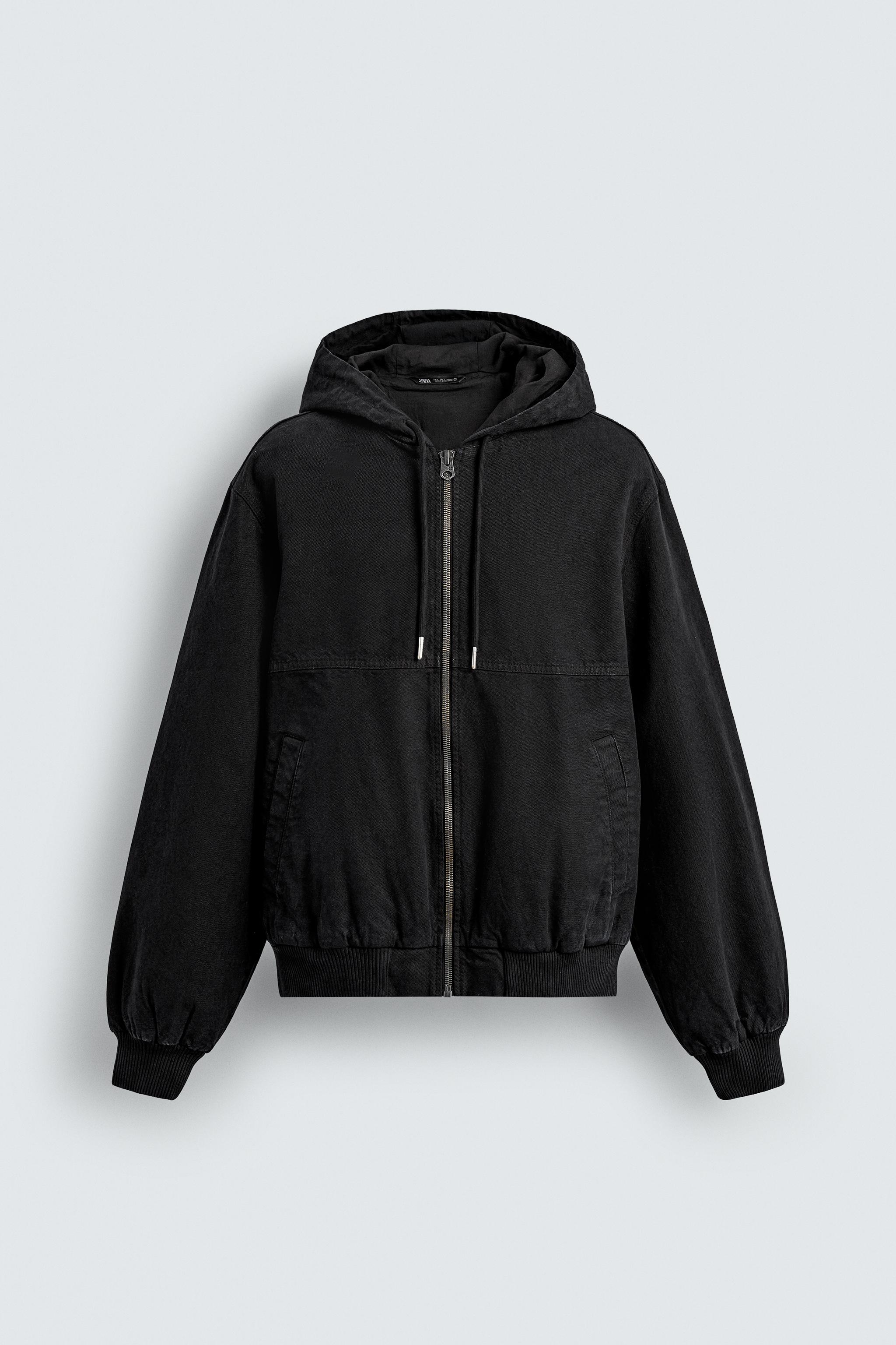 WASHED HOODED JACKET - Black | ZARA New Zealand