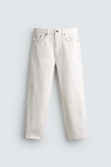JEANS STRAIGHT ANKLE FIT - Blanco de Zara