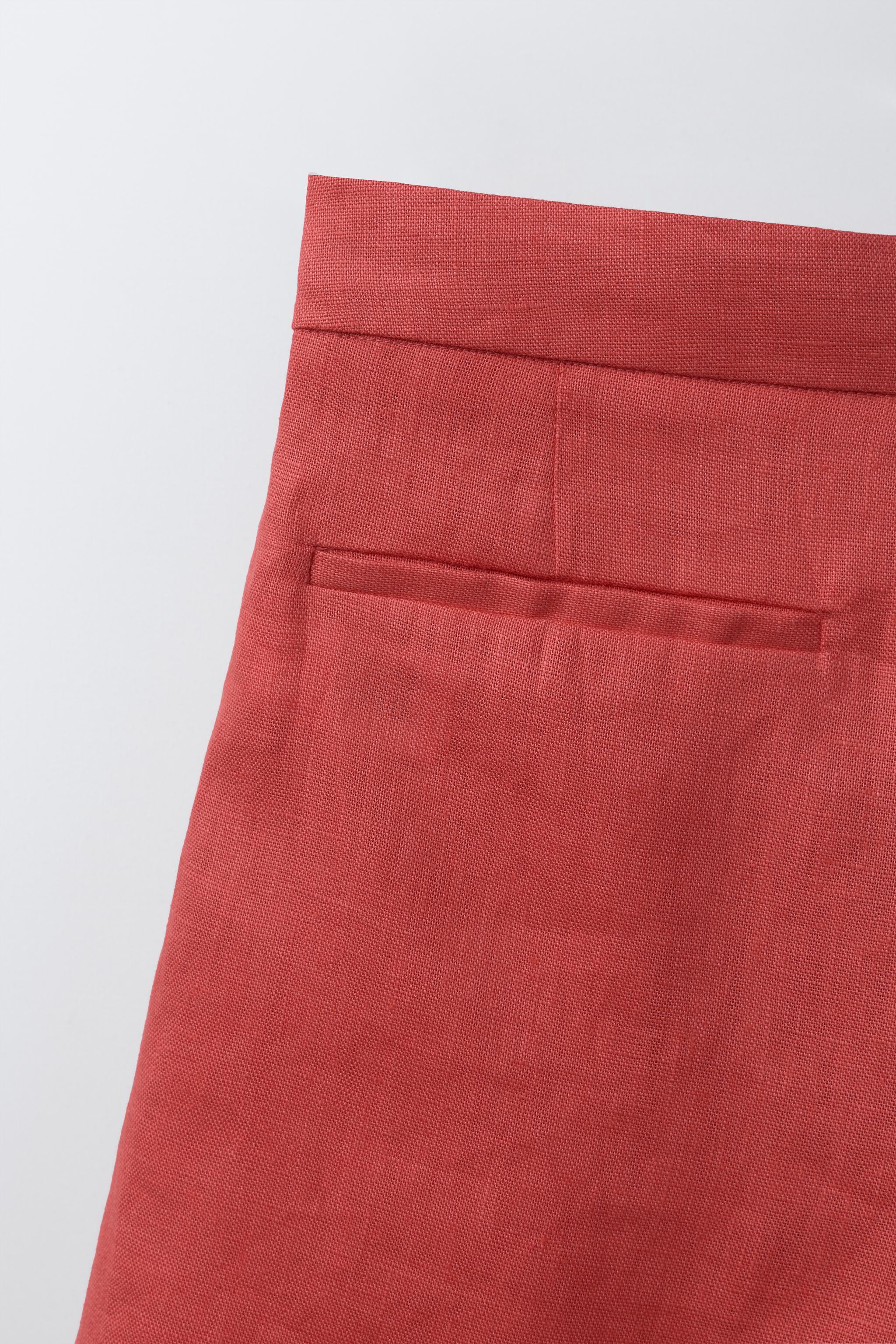 100% LINEN JEWELED BUTTON SHORTS
