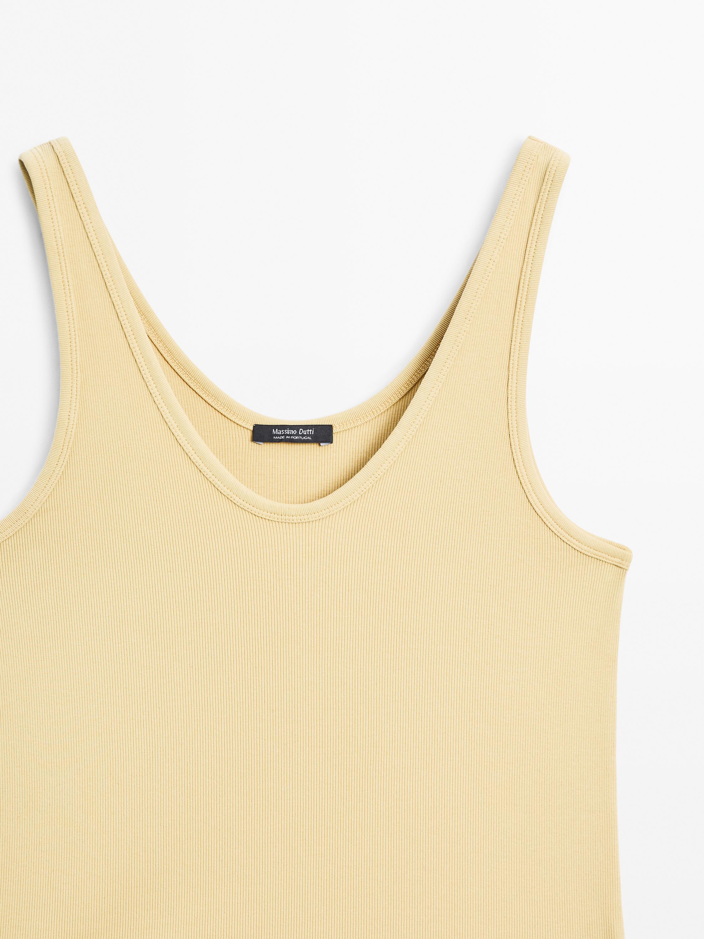 Cotton blend strappy top