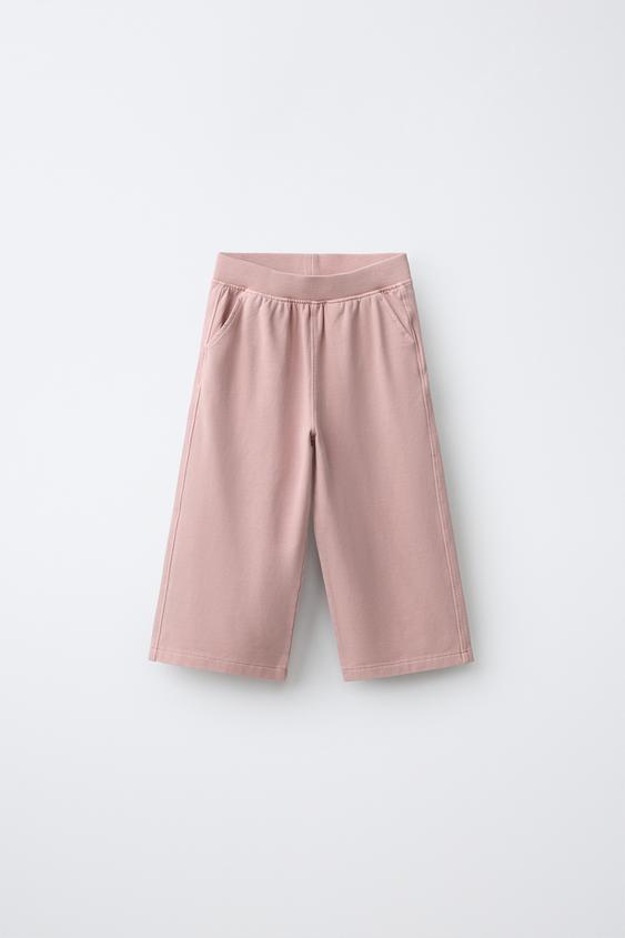 PLAIN WIDE-LEG TROUSERS - Beige-pink by Zara - Image 0