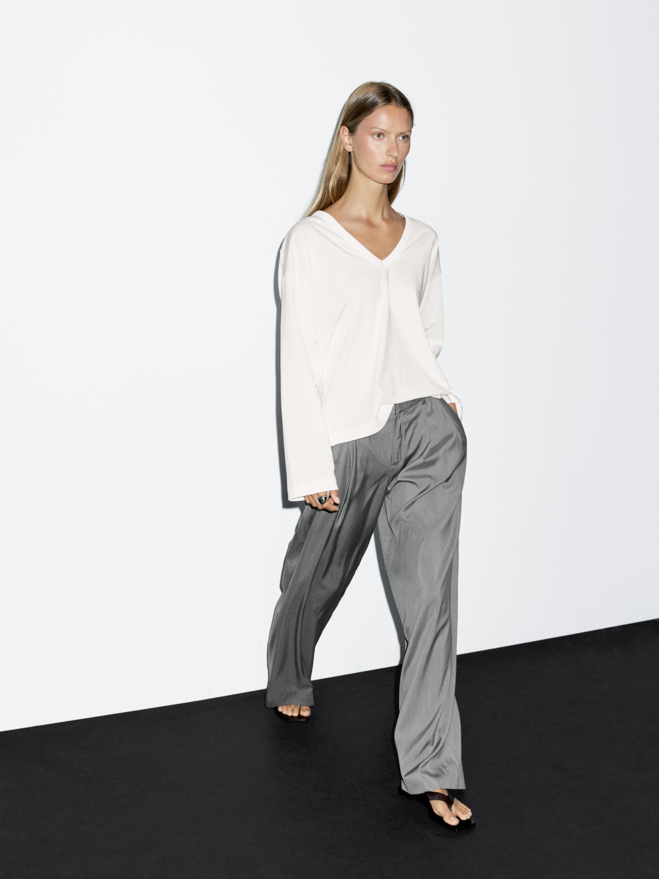 T-shirt col en V oversize