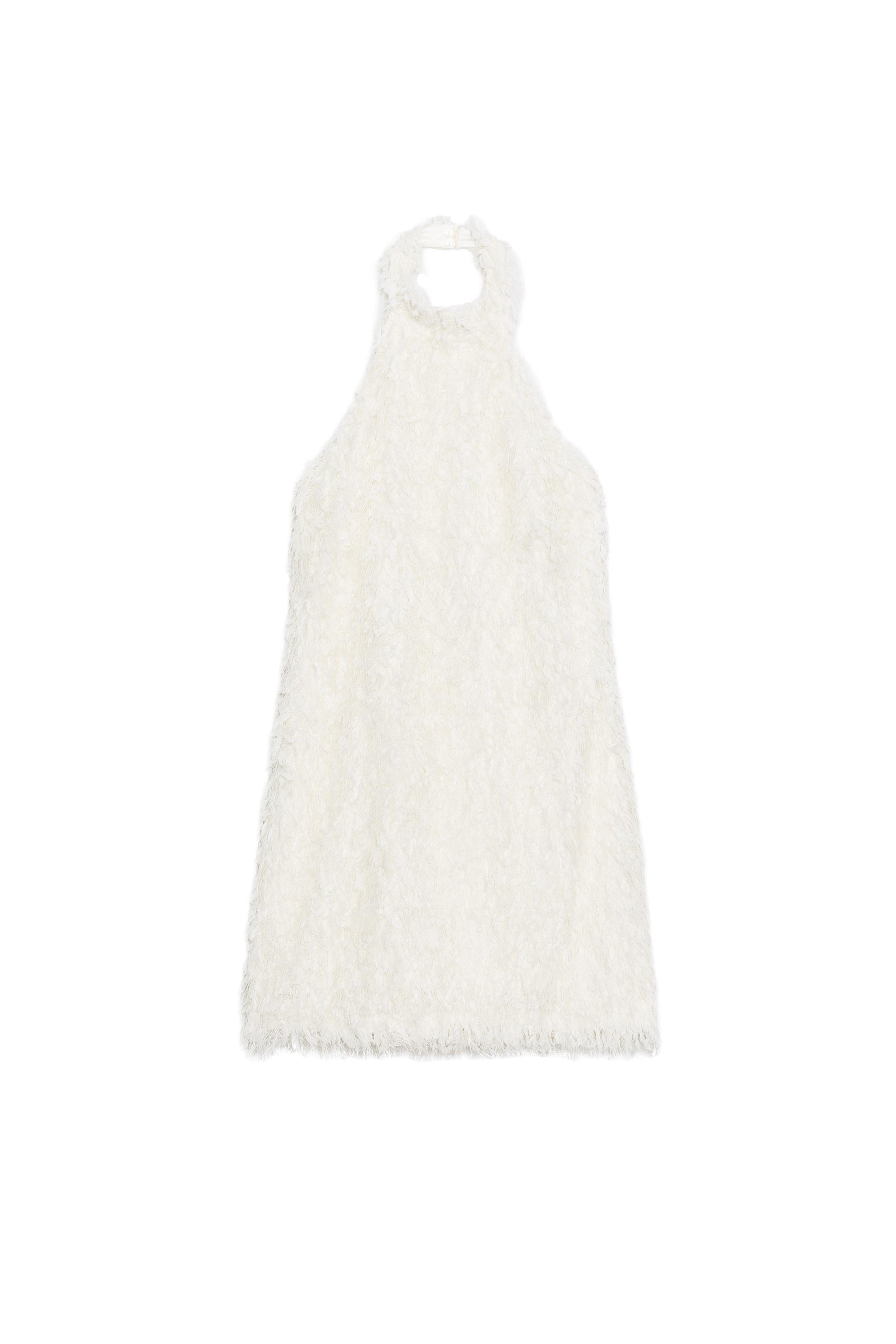 FRINGED KNIT MINI DRESS - Ecru | ZARA United States