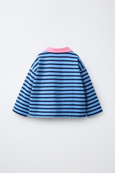 STRIPED POLO SHIRT - Bluish by Zara - Image 1