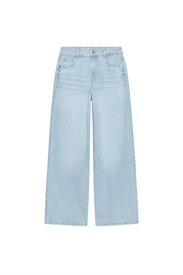 JEANS Z1975 WIDE LEG TIRO MEDIO RAYA PLANCHADA - Azul claro de Zara