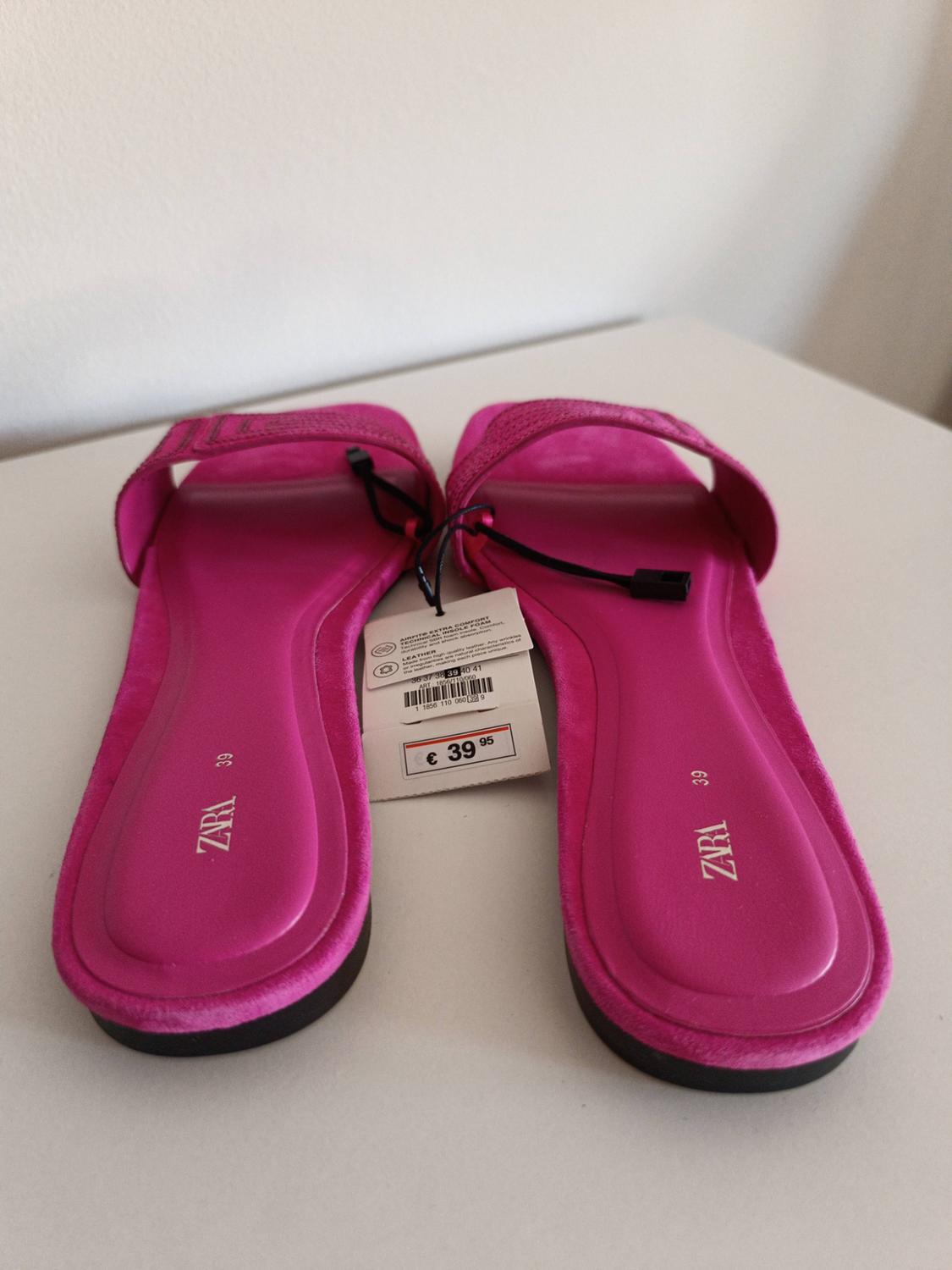 FLAT LEATHER SLIDER SANDALS WITH RHINESTONES - Image 2