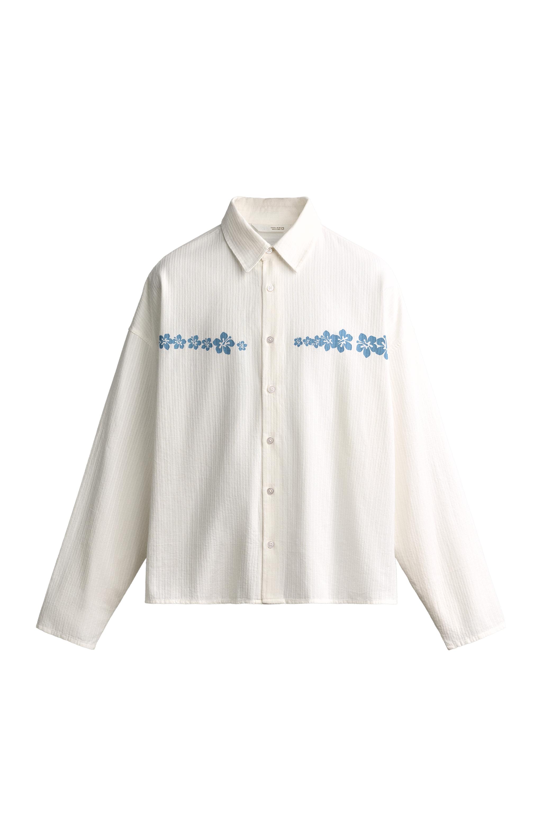 CAMISA RELAXED FIT ESTAMPADO FLORES