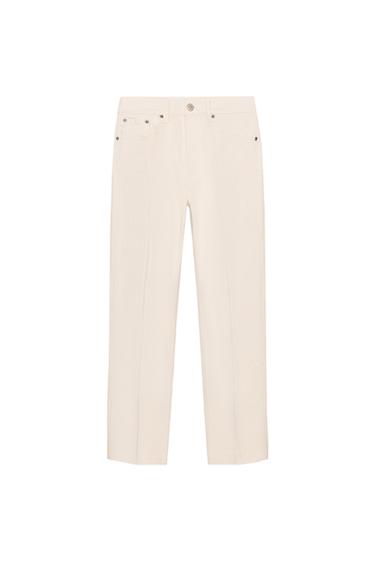 ZW COLLECTION MID-WAIST JEANS - Ecru by Zara