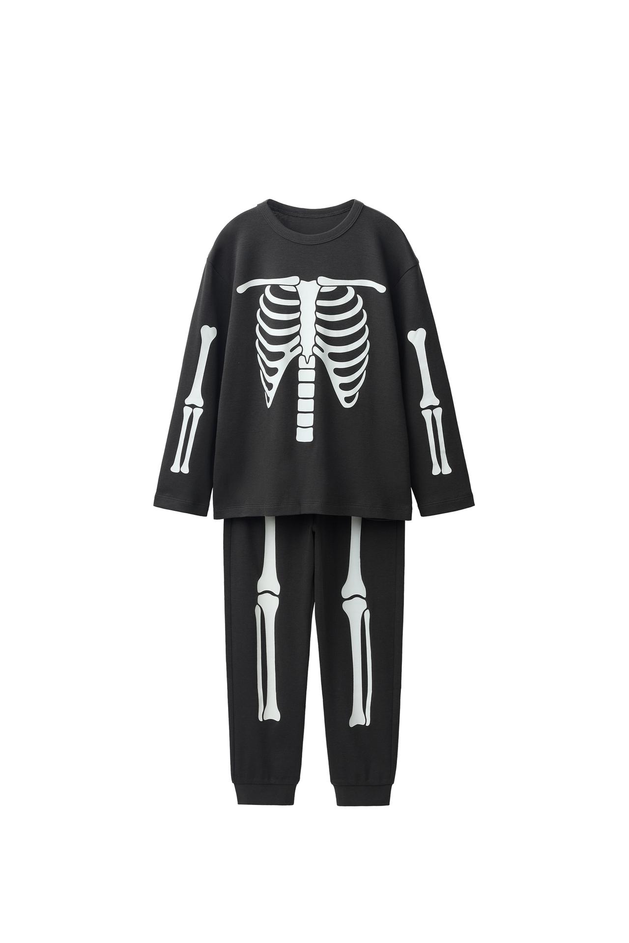 1 1/2-6 YEARS/ GLOW-IN-THE-DARK SKELETON PYJAMAS