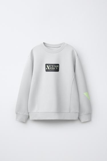 SUDADERA SPORTY ESTAMPADO LOGO - Perla vigoré de Zara - Imagen 0