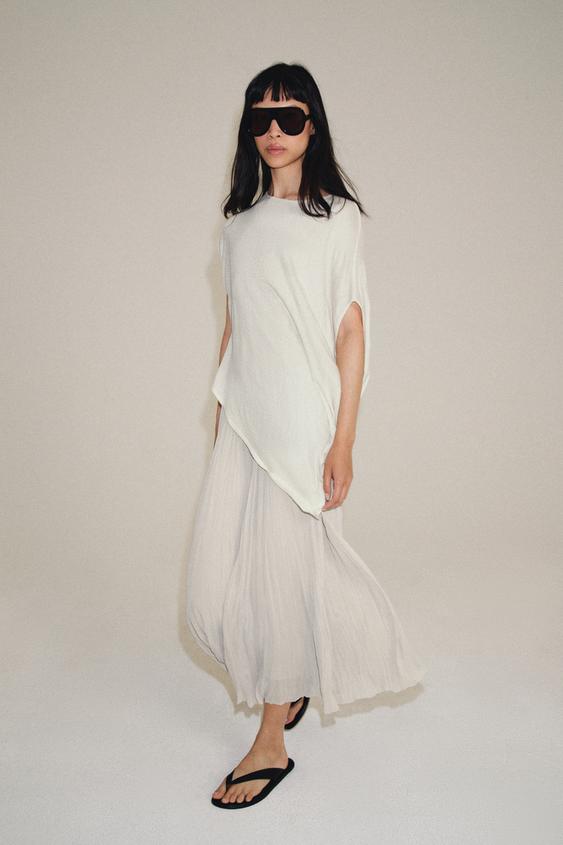 ASYMMETRIC KNIT TOP - ecru-white by Zara - Image 0