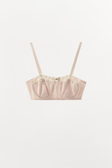 BRALETTE POINTELLE FLOR - Rosa palo de Zara
