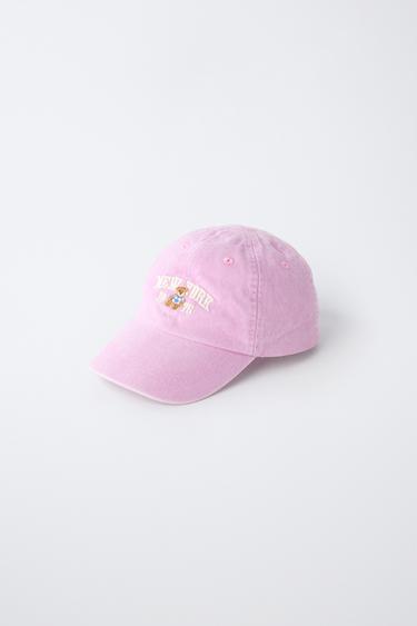 BEAR EMBROIDERY CAP — Pink 2