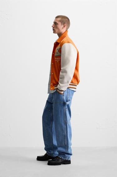 BLOUSON EFFET DAIM AVEC PIÈCE - Orange de Zara - Image 3