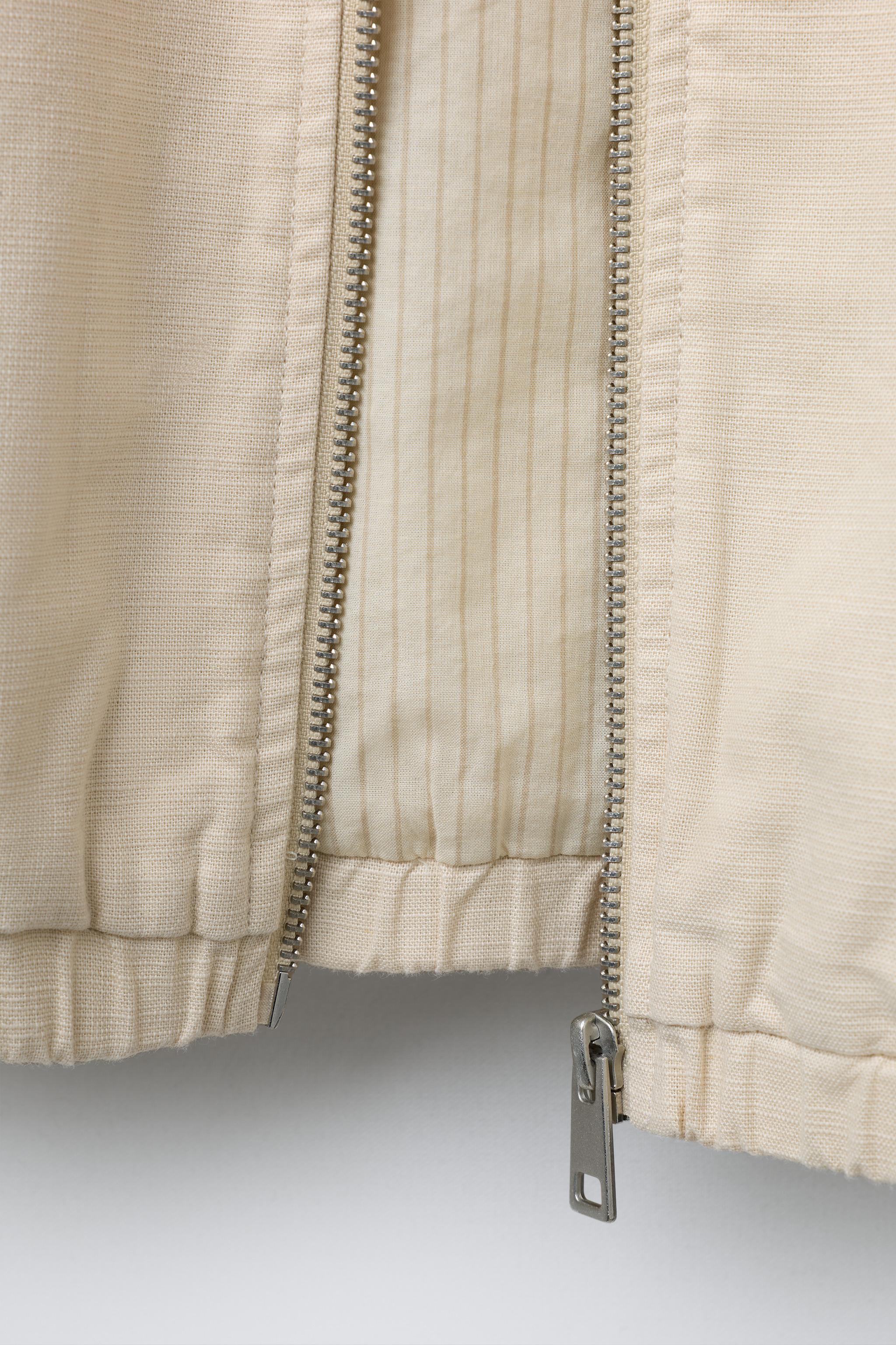 コットンリネンボンバージャケット - サンド | ZARA Japan / 日本