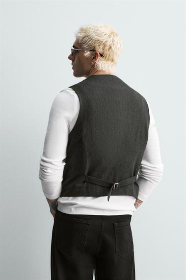 LIMITED EDITION STRUCTURED WAISTCOAT - Greenish by Zara - Image 2