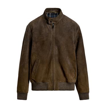 جاكيت فيت عادي من جلد السويد - تبغي الخاص بـ Zara