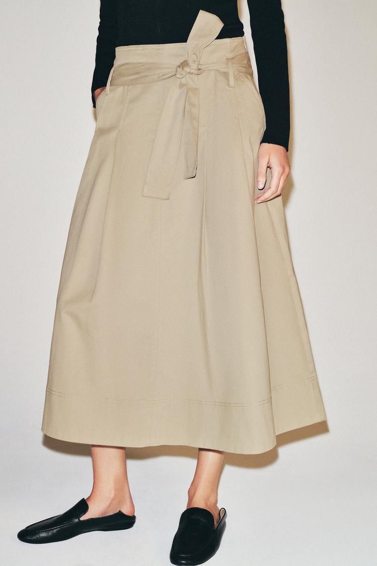 FALDA MIDI CON CINTURON ZW COLLECTION 6