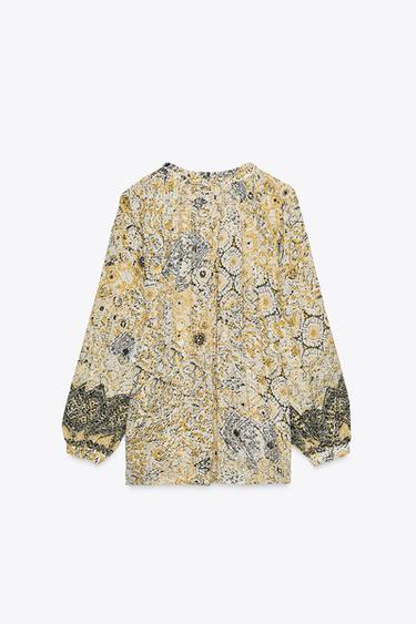 PRINTED BLOUSE WITH METALLIC THREAD - Printed by Zara - Image 6