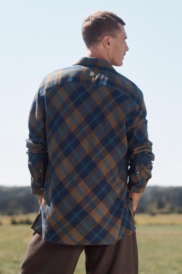 CHEMISE FLUIDE À CARREAUX ÉDITION LIMITÉE - Bleu de Zara - Image 2