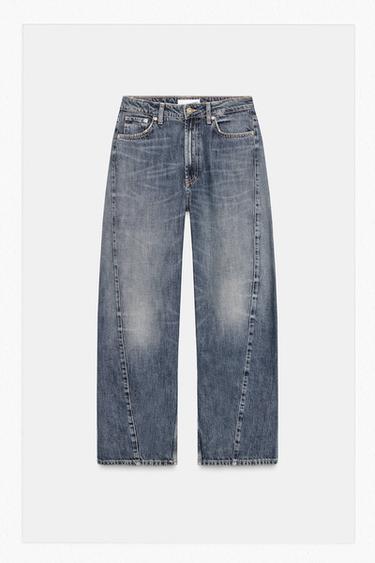 JEANS TRF BAGGY BARREL TIRO MEDIO - Azul de Zara