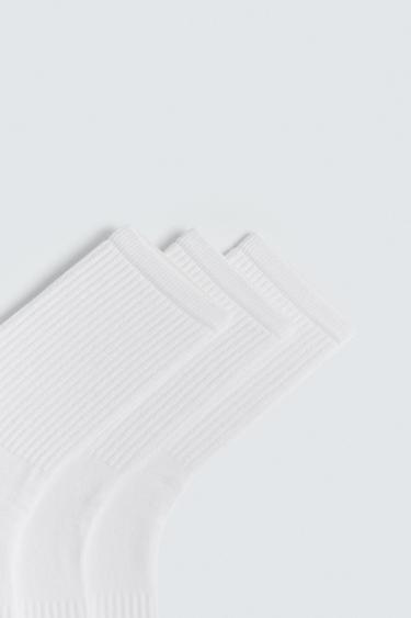 3-PACK OF BASIC RIB SOCKS - White by Zara - Image 2