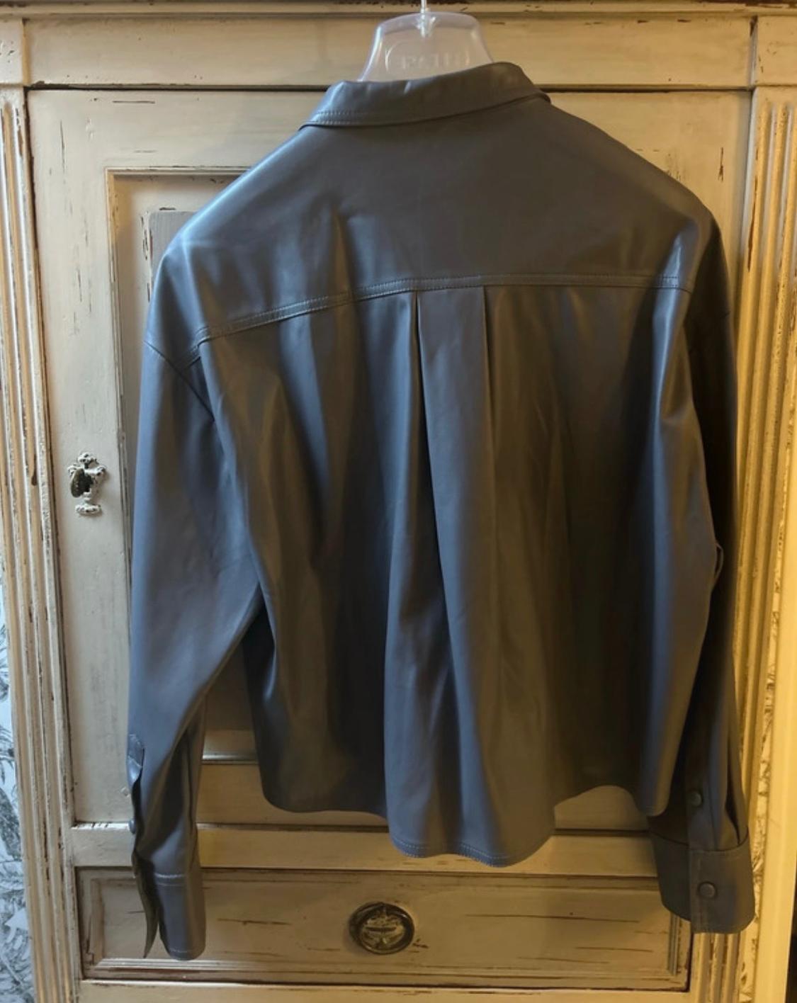 FAUX LEATHER SHIRT WITH BOW - Image 3