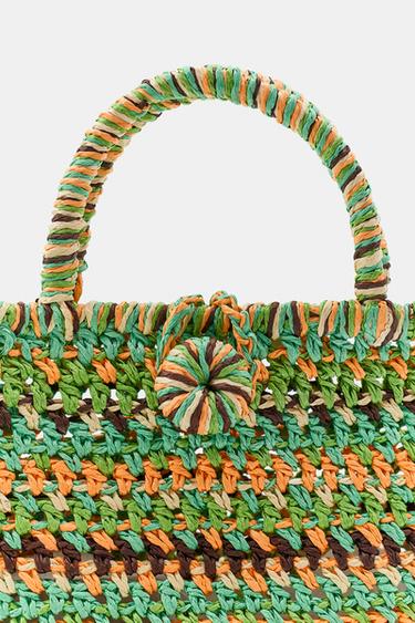MINI SAC PANIER TRESSÉ À RAYURES - Multicolore de Zara - Image 2