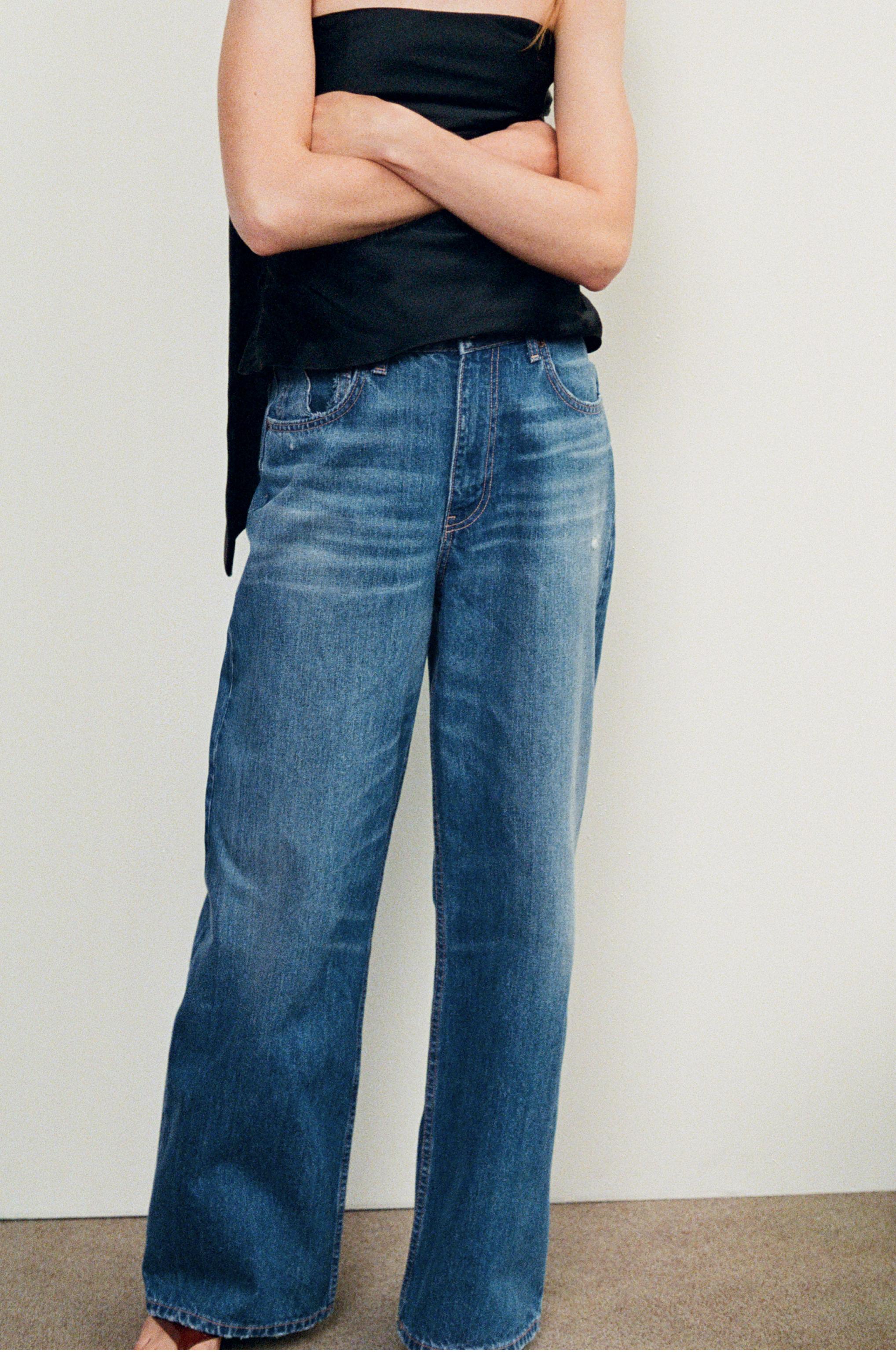 【ZARA】リラックス オーバーサイズ ダメージ加工 ハイウエスト ZARA リラックスオーバーサイズダメージ加工ハイウエストデニム