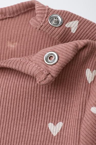 HEART PRINT RIB T-SHIRT AND LEGGINGS SET - Pink by Zara - Image 2