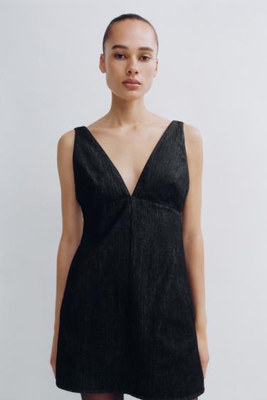 VESTIDO MINI DENIM TRF - Gris antracita de Zara