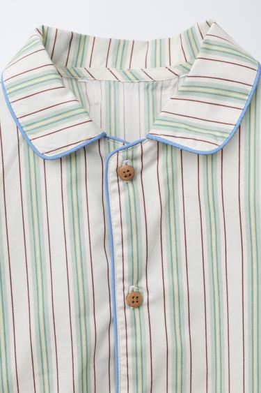 3-6 ANS/ PYJAMA CHEMISE ET PANTALON RAYURES - Vert de Zara - Image 5