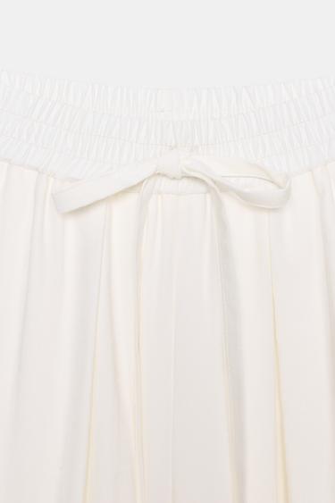 PANTALON FLUIDE À BAS AJUSTABLE - Blanc cassé de Zara - Image 7