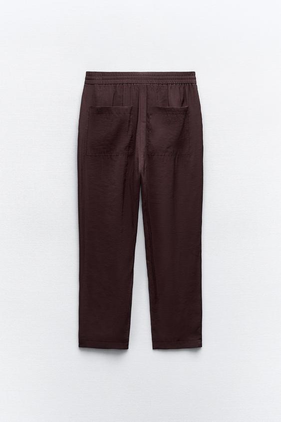 CROPPED FLOWING TROUSERS from Zara