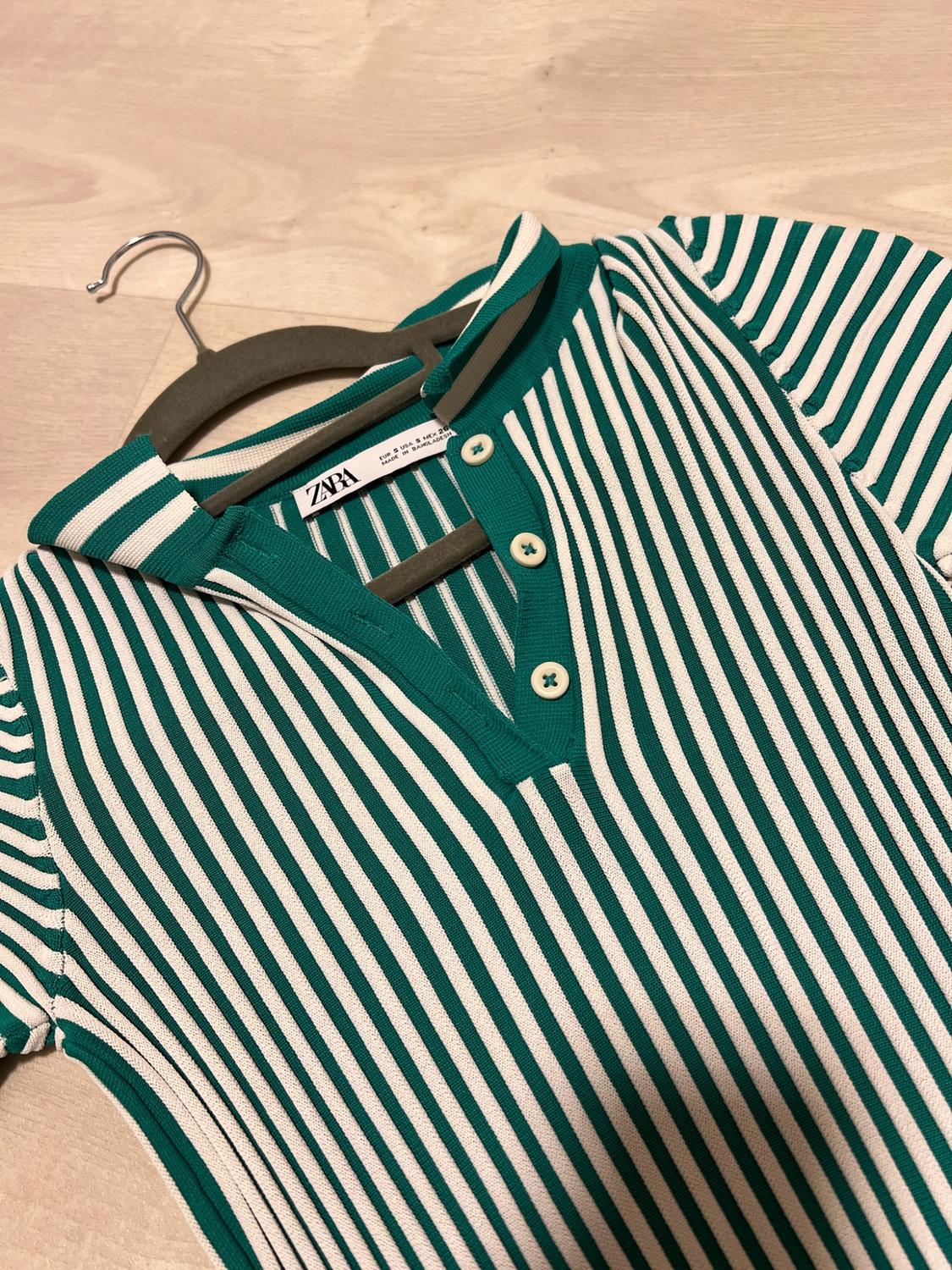 STRIPED KNIT POLO SHIRT WITH RIBBED TRIMS - Image 2