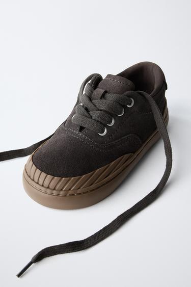 LEATHER PLIMSOLLS - Brown by Zara - Image 2