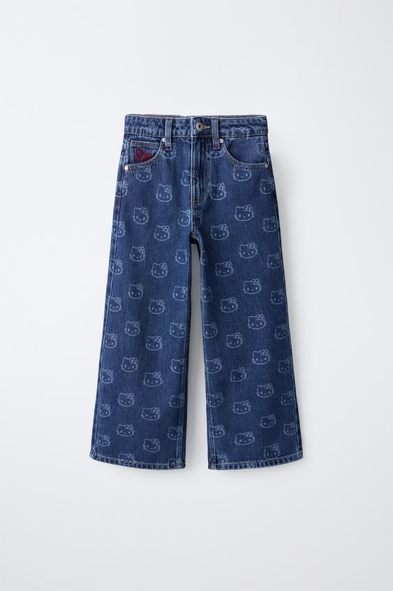 HELLO KITTY © SANRIO WIDE-LEG DENIM - Blue by Zara - Image 0