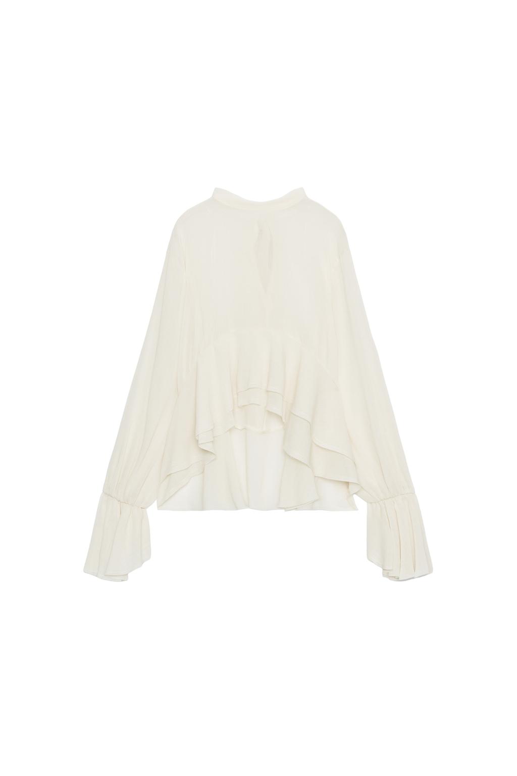 SEMI-SHEER RUFFLED TOP - image 3