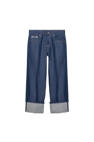 JEANS ZW COLLECTION SELVEDGE CINTURA BAIXA - Azul da Zara