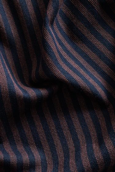 COTTON BEACH TOWEL WITH THIN STRIPES - Brown-Blue by Zara - Image 4