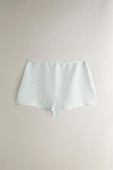 FLORAL SHORTS WITH SLITS - Sea green by Zara - Image 0