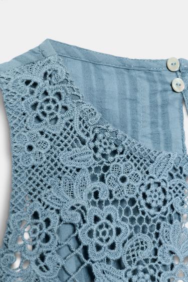 TOP WITH OPEN BACK - Blue/White by Zara - Image 5