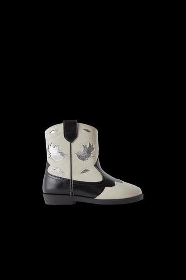 BOTA COWBOY - Blanco Crudo de Zara - Imagen 0
