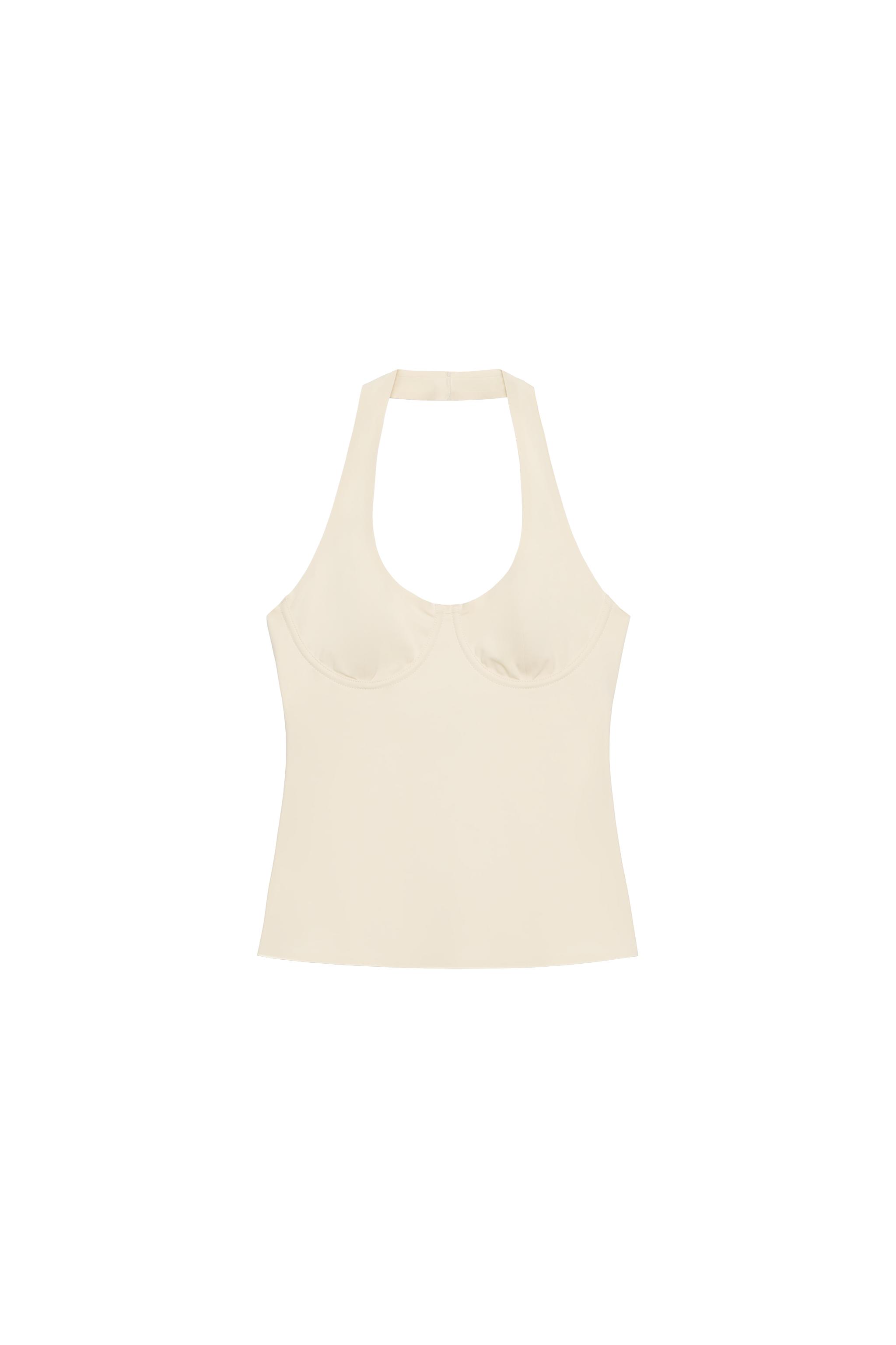 HALTER POLYAMIDE TOP - Olive green | ZARA South Africa