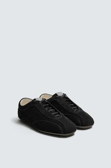 ZAPATILLA PIEL SUELA ULTRAFINA - Negro de Zara