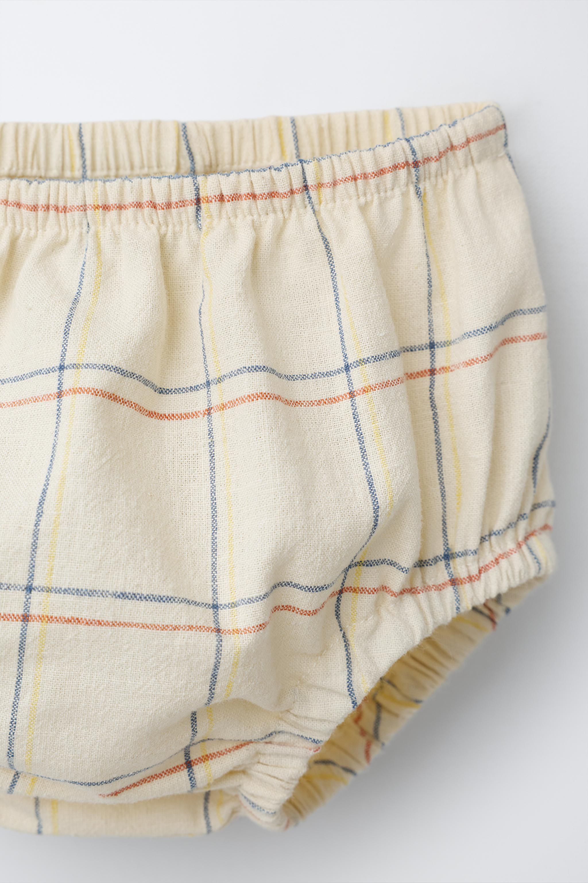 ROBE ET CULOTTE À CARREAUX BRODERIES